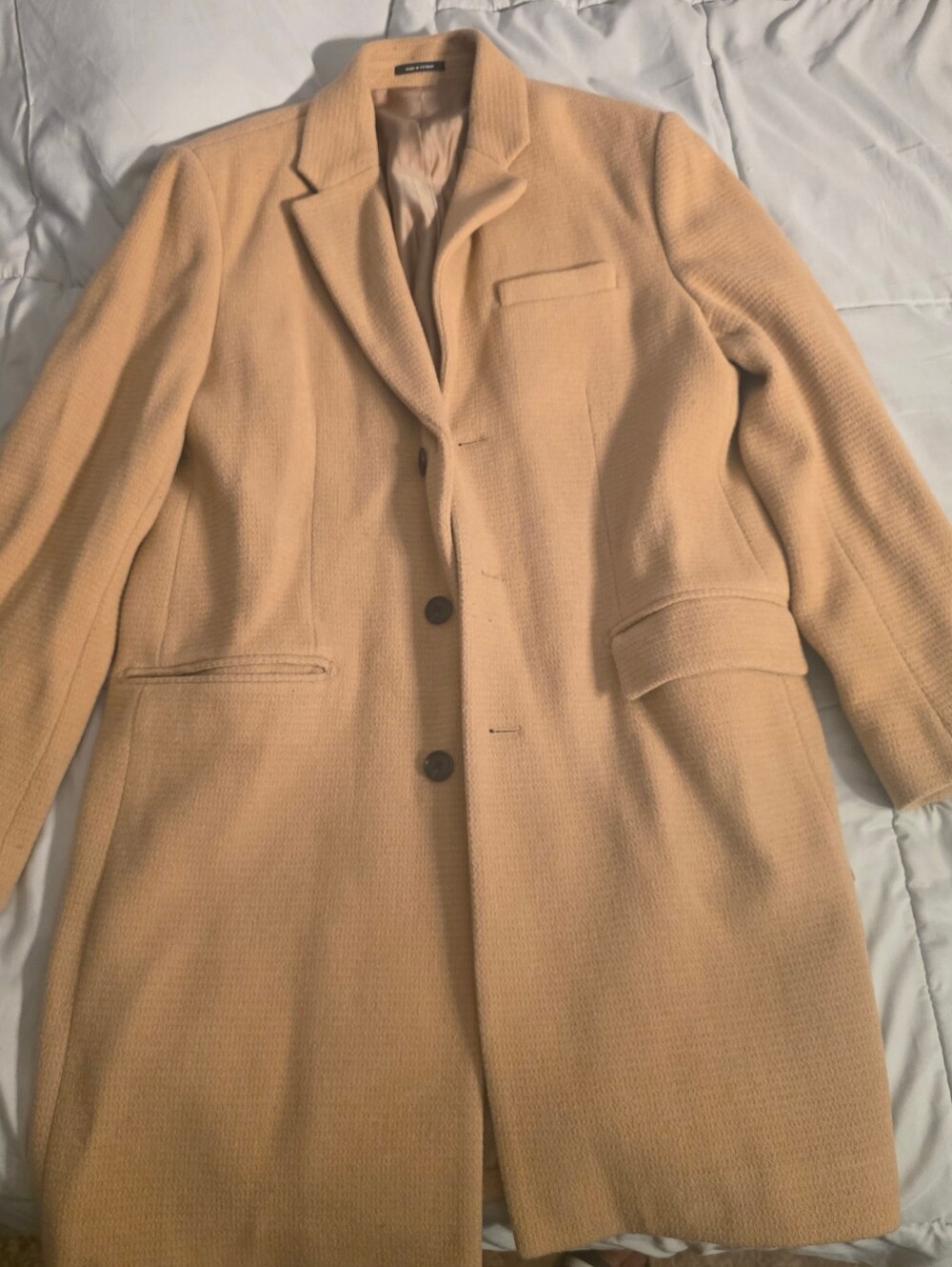 Club Monaco Men's Camel Tan Wool Pea Coat